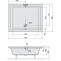 Polysan DEEP hlboká sprchová vanička, obdĺžnik 110x90x26cm, biela 72363
