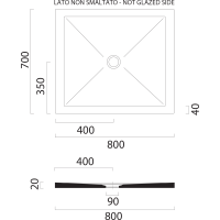 GSI Keramická sprchová vanička, obdĺžnik 80x70x2cm, čierna mat 46080726