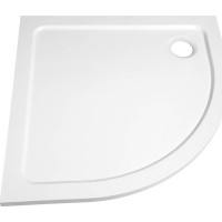 Aqualine TECMI sprchová vanička z liateho mramoru, štvrťkruh 80x80x3cm, R55 PQ558
