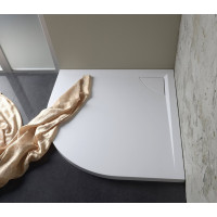 Polysan LUSSA sprchová vanička z liateho mramoru so záklopom, štvrťkruh 90x90cm, R550 71602