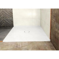 Polysan MIRAI sprchová vanička z liateho mramoru, štvorec 90x90x1,8cm, biela 73165