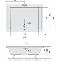 Polysan DEEP hlboká sprchová vanička, obdĺžnik 120x90x26cm, biela 72383