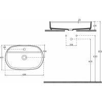 Isvea INFINITY OVAL keramické umývadlo na dosku, 60x40cm, antracit 10NF65060-2C