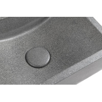 Sapho CREST L betónové umývadlo, nástenné, vrátane výpuste, 40x22cm, čierny granit AR403