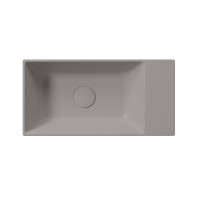 GSI KUBE X keramické umývadlo 50x25cm, bez otvoru, pravé/ľavé, tortora mat 9486005