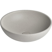 Sapho TURF betónové umývadlo na dosku, vrátane výpuste, Ø 44cm, biely pieskovec AR437