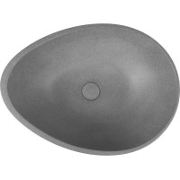Sapho PUNC betónové umývadlo na dosku, vrátane výpuste, 53x39cm, čierny granit BH7001
