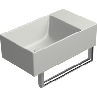 GSI KUBE X keramické umývadlo 40x23cm, brúsená spodná hrana, bez otvoru, pravé/ľavé, cenere mat 94849017