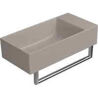 GSI KUBE X keramické umývadlo 50x25cm, bez otvoru, pravé/ľavé, tortora mat 9486005