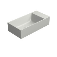 GSI KUBE X keramické umývadlo 50x25cm, brúsená spodná hrana, bez otvoru, pravé/ľavé, cenere mat 94869017