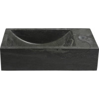 Sapho BLOK kamenné umývadlo 40x22cm, batéria vpravo, antracit 2401-28