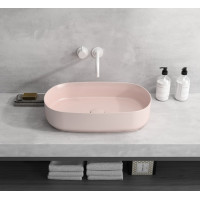 Isvea INFINITY OVAL keramické umývadlo na dosku, 55x36cm, ružová Salmon 10NF65055-2S