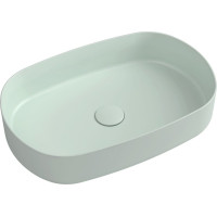 Isvea INFINITY OVAL keramické umývadlo na dosku, 55x36cm, zelená mint 10NF65055-2T