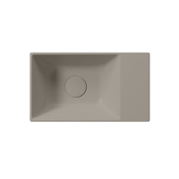 GSI KUBE X keramické umývadlo 40x23cm, bez otvoru, pravé/ľavé, tortora mat 9484005