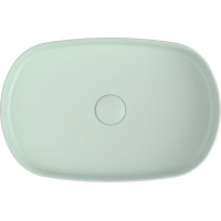 Isvea INFINITY OVAL keramické umývadlo na dosku, 55x36cm, zelená mint 10NF65055-2T