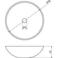 Sapho BLOK kamenné umývadlo na dosku Ø 40 cm, leštený biely mramor 2401-34