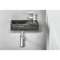 Sapho BLOK kamenné umývadlo 40x22cm, batéria vpravo, antracit 2401-28