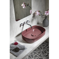 Isvea INFINITY OVAL keramické umývadlo na dosku, 55x36cm, maroon red 10NF65055-2R