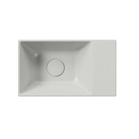 GSI KUBE X keramické umývadlo 40x23cm, brúsená spodná hrana, bez otvoru, pravé/ľavé, cenere mat 94849017