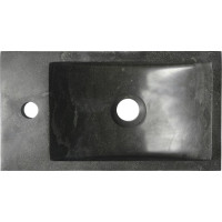 Sapho BLOK kamenné umývadlo 40x22cm, batéria vľavo, antracit 2401-38