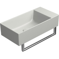 GSI KUBE X keramické umývadlo 50x25cm, brúsená spodná hrana, bez otvoru, pravé/ľavé, cenere mat 94869017