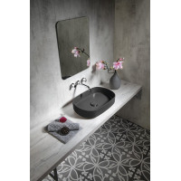 Isvea INFINITY OVAL keramické umývadlo na dosku, 55x36cm, antracit 10NF65055-2C