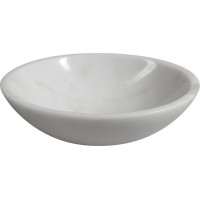 Sapho BLOK kamenné umývadlo na dosku Ø 40 cm, leštený biely mramor 2401-34