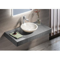 Sapho BLOK kamenné umývadlo na dosku Ø 40 cm, leštený biely mramor 2401-34