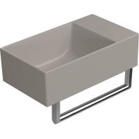 GSI KUBE X keramické umývadlo 40x23cm, bez otvoru, pravé/ľavé, tortora mat 9484005