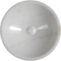 Sapho BLOK kamenné umývadlo na dosku Ø 40 cm, leštený biely mramor 2401-34