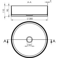 Sapho AURUM nerezové umývadlo na dosku, priemer 38 cm, vrátane výpuste, meď mat AU301
