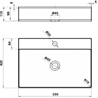 Sapho AURUM nerezové umývadlo, 55x42 cm, vrátane výpuste, nerez mat AU402