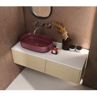 Isvea INFINITY OVAL keramické umývadlo na dosku, 55x36cm, maroon red 10NF65055-2R