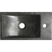 Sapho BLOK kamenné umývadlo 40x22cm, batéria vpravo, antracit 2401-28