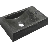Sapho BLOK kamenné umývadlo 40x22cm, batéria vpravo, antracit 2401-28
