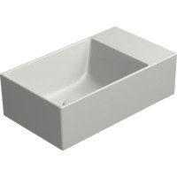 GSI KUBE X keramické umývadlo 40x23cm, brúsená spodná hrana, bez otvoru, pravé/ľavé, cenere mat 94849017