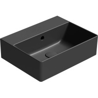 GSI KUBE X keramické umývadlo 45x35cm, brúsená spodná hrana, bez otvoru, čierna mat 94859026