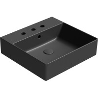 GSI KUBE X keramické umývadlo 50x47cm, 3 otvory, čierna mat 9430326