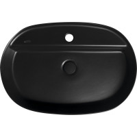 Isvea INFINITY OVAL keramické umývadlo na dosku, 60x40cm, čierna mat 10NF65060-2N