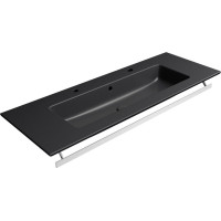 GSI PURA keramické umývadlo Slim 122x46cm, 2 otvory, čierna mat 8887226