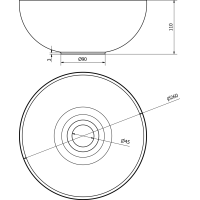 Sapho MINOR betónové umývadlo na dosku, Ø 26cm, antracit MR26016