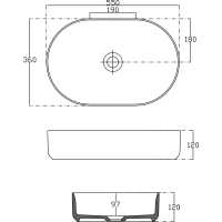 Isvea INFINITY OVAL keramické umývadlo na dosku, 55x36cm, čierna mat 10NF65055-2N