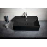 Isvea SISTEMA keramické umývadlo 60x42cm, čierna mat 10SF50060-2N
