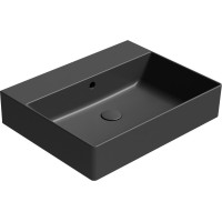 GSI KUBE X keramické umývadlo 60x47cm, brúsená spodná hrana, bez otvoru, čierna mat 94319026
