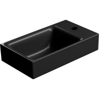 GSI NUBES keramické umývadlo 40x23cm, brúsená spodná hrana, pravé/ľavé, čierna mat 96369126