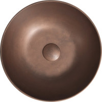 Sapho FORMIGO betónové umývadlo na dosku, Ø 39cm, meď FG320
