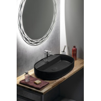 Isvea INFINITY OVAL keramické umývadlo na dosku, 60x40cm, čierna mat 10NF65060-2N