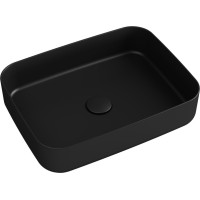 Isvea INFINITY RECTANGLE keramické umývadlo na dosku, 50x36cm, čierna mat 10NF65050-2N