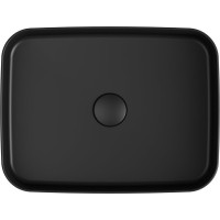 Isvea INFINITY RECTANGLE keramické umývadlo na dosku, 50x36cm, čierna mat 10NF65050-2N