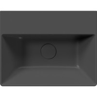 GSI KUBE X keramické umývadlo 45x35cm, brúsená spodná hrana, bez otvoru, čierna mat 94859026
